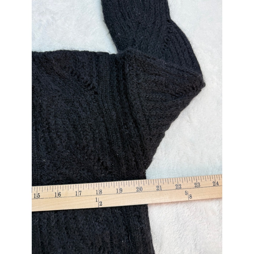 New Madewell Charcoal Gray Cable Knit Alpaca Blend Boxy Sweater Size S - Picture 7 of 8